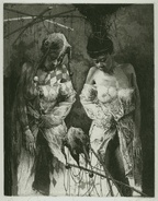 Awakening of a puppet. 1996, etching, aquatint, 'Master of puppets' series, Plate 3, 19 by 25 cm. $300