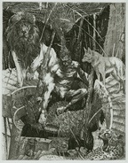 Three Beasts. 1995, etching, aquatint, 'Dante Comedy Hell' series, Plate 1, 19 by 25 cm. $200